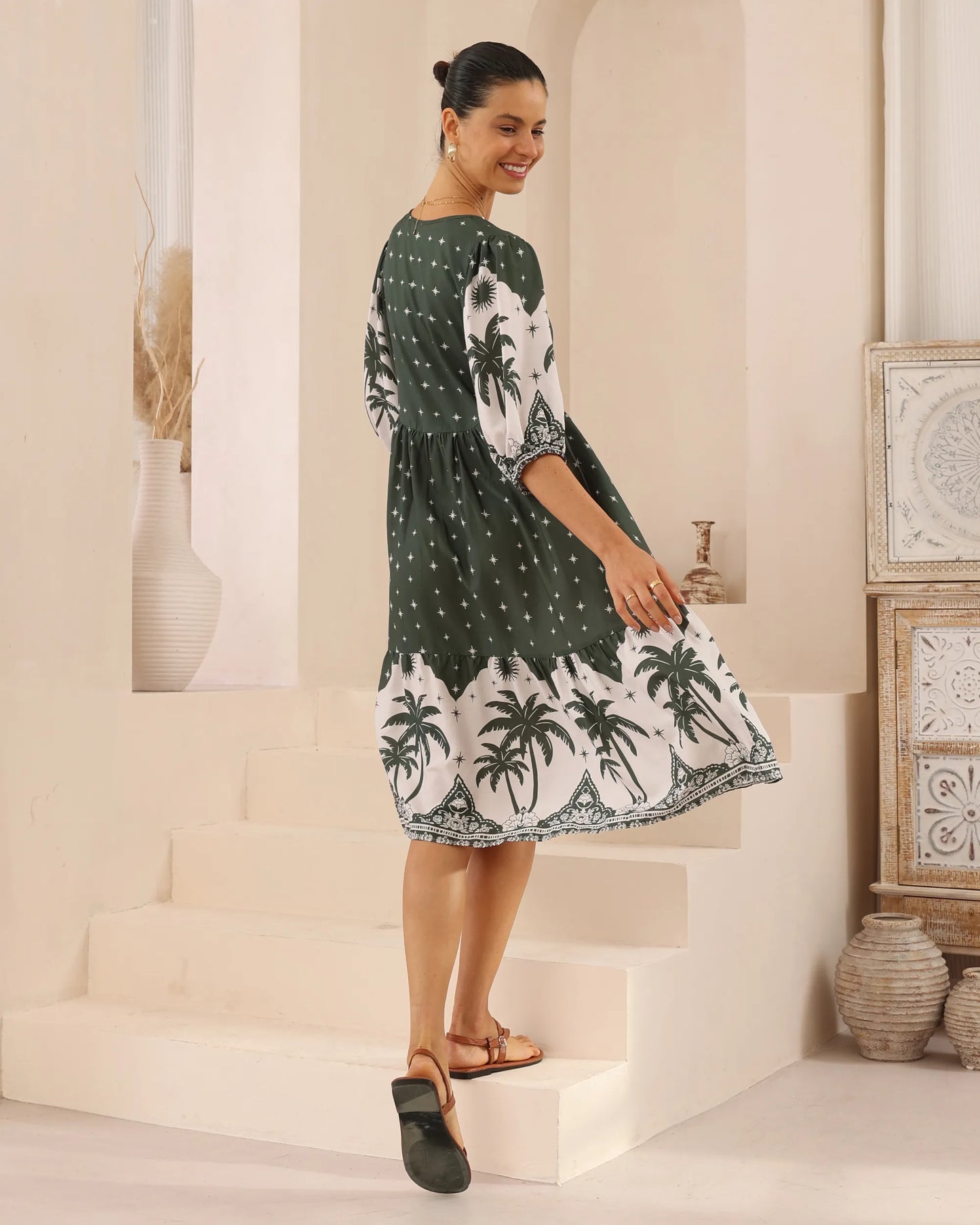 OASIS Midi Dress - Olive
