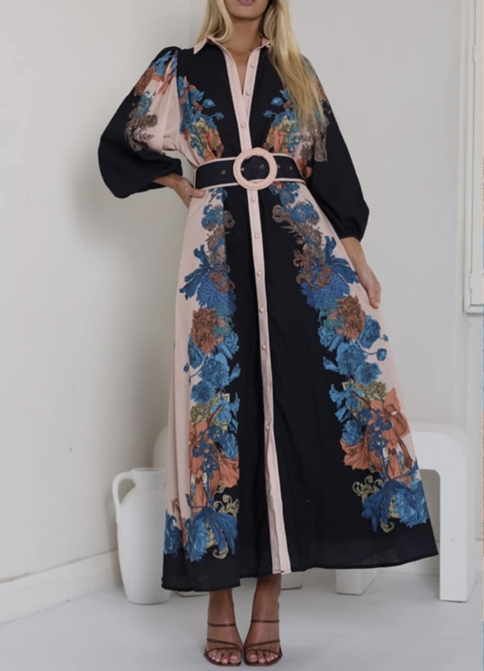 MIDNIGHT FLOWERS Maxi Dress