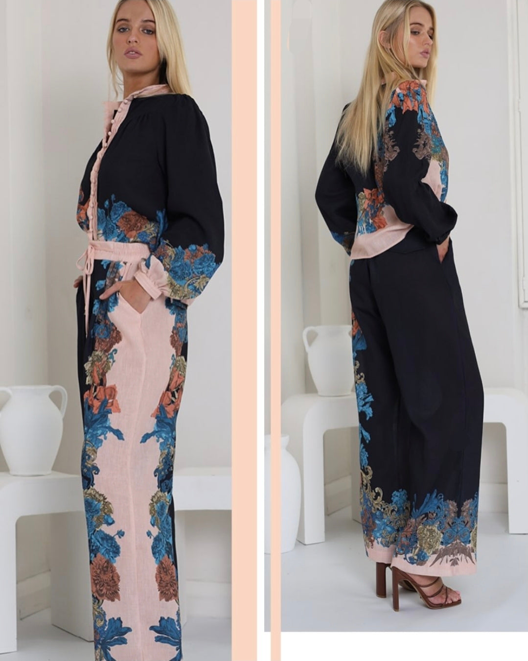 MIDNIGHT FLOWERS Blouse