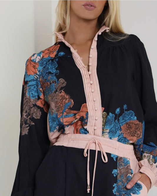 MIDNIGHT FLOWERS Blouse